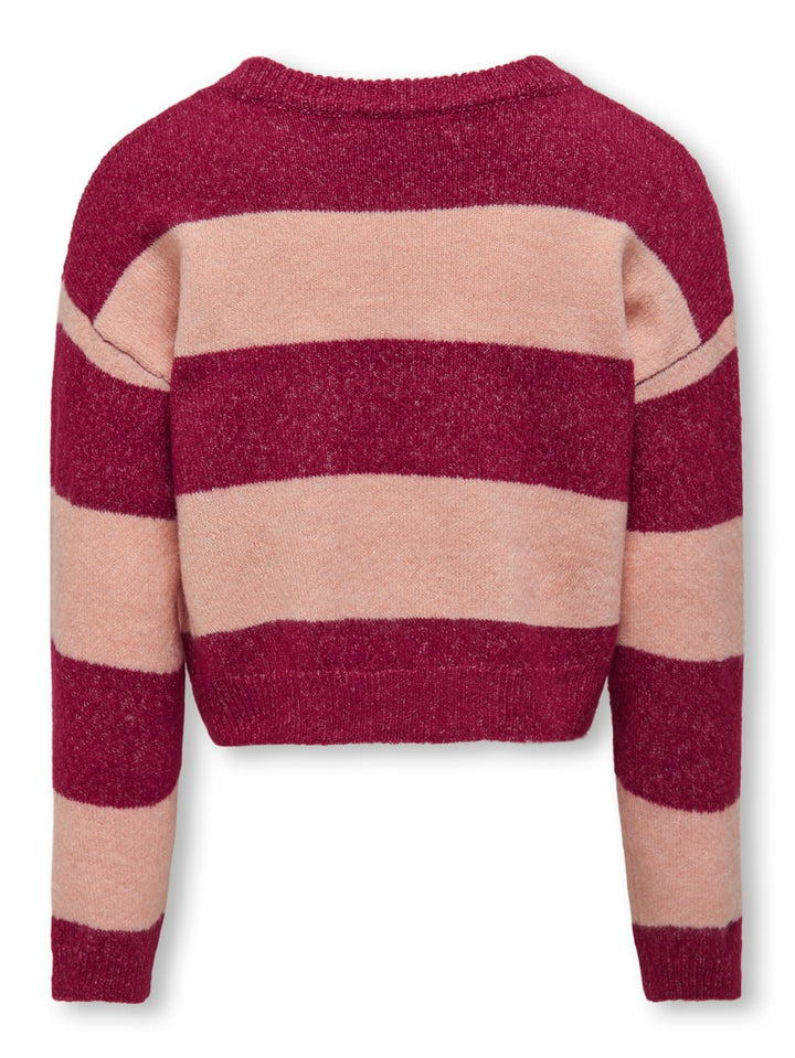 Kogtalio Ls Stripe Oneck Knit - Rood Dessin