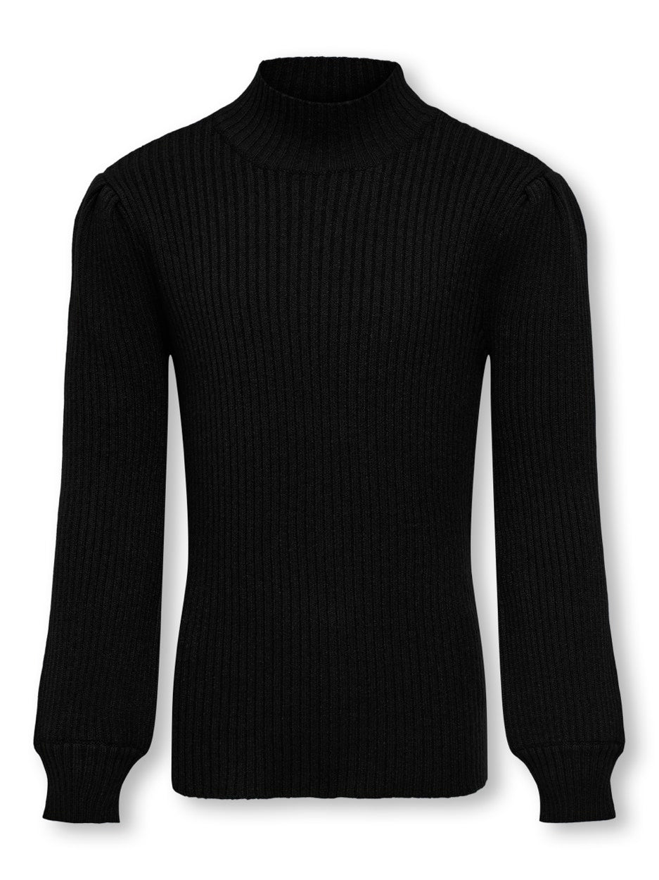 Kogkatia Ls Highneck Pullover Knite - Zwart