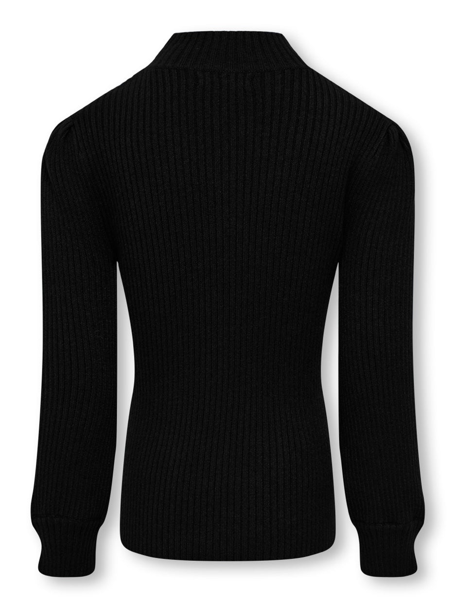 Kogkatia Ls Highneck Pullover Knite - Zwart