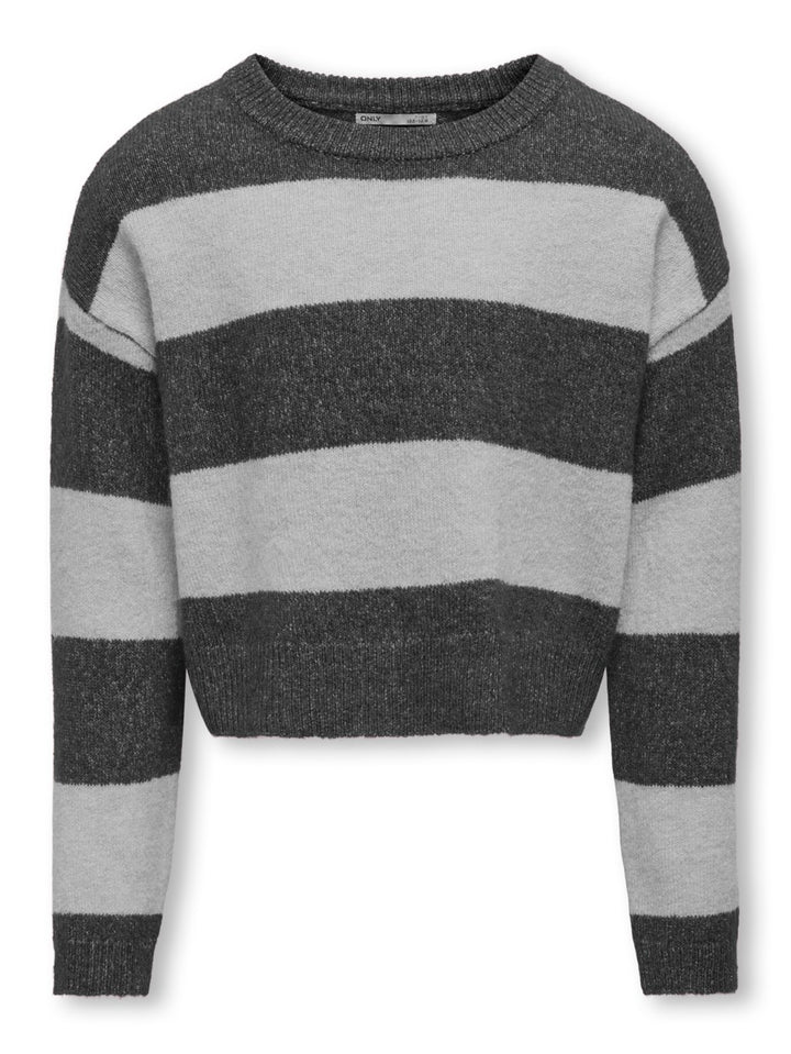 Kogtalio Ls Stripe Oneck Knit - Grijs Dessin