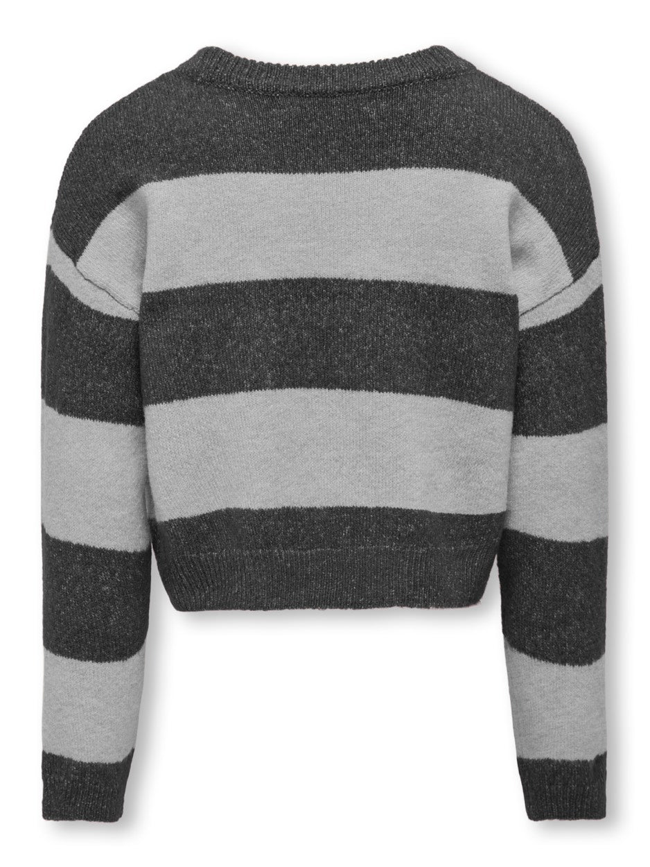 Kogtalio Ls Stripe Oneck Knit - Grijs Dessin