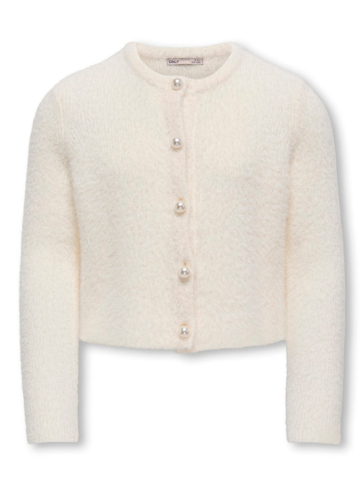 Kogpiumo Petra Pearl O-neck Car Knt Noos - Off-white
