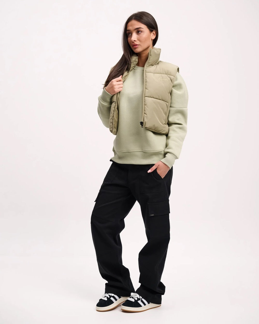 Malelions Women MD1-SS24-13 bodywarmer olijf