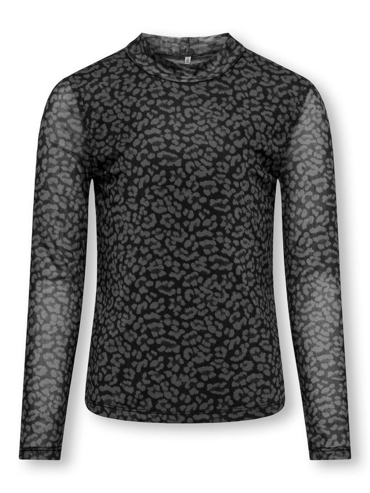 Konerica Life L-s High Neck Top Jrs - Zwart Dessin