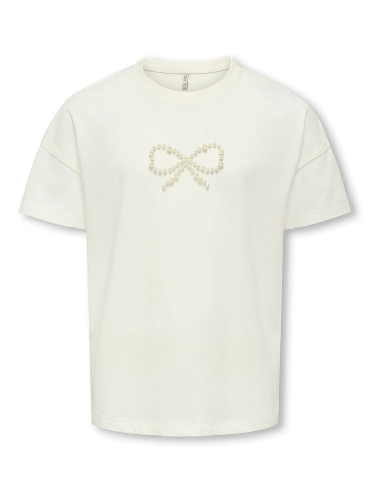 Kogkate Life Ss O-neck Pearl Top Jrs - Off-white