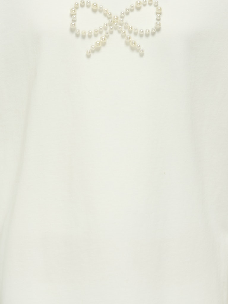 Kogkate Life Ss O-neck Pearl Top Jrs - Off-white