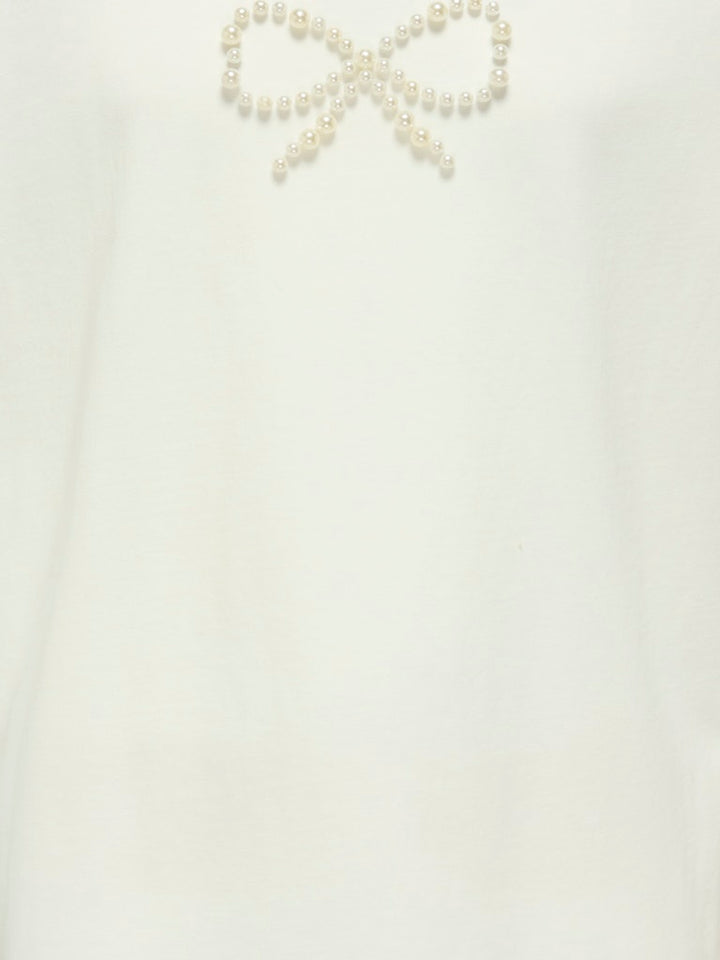 Kogkate Life Ss O-neck Pearl Top Jrs - Off-white