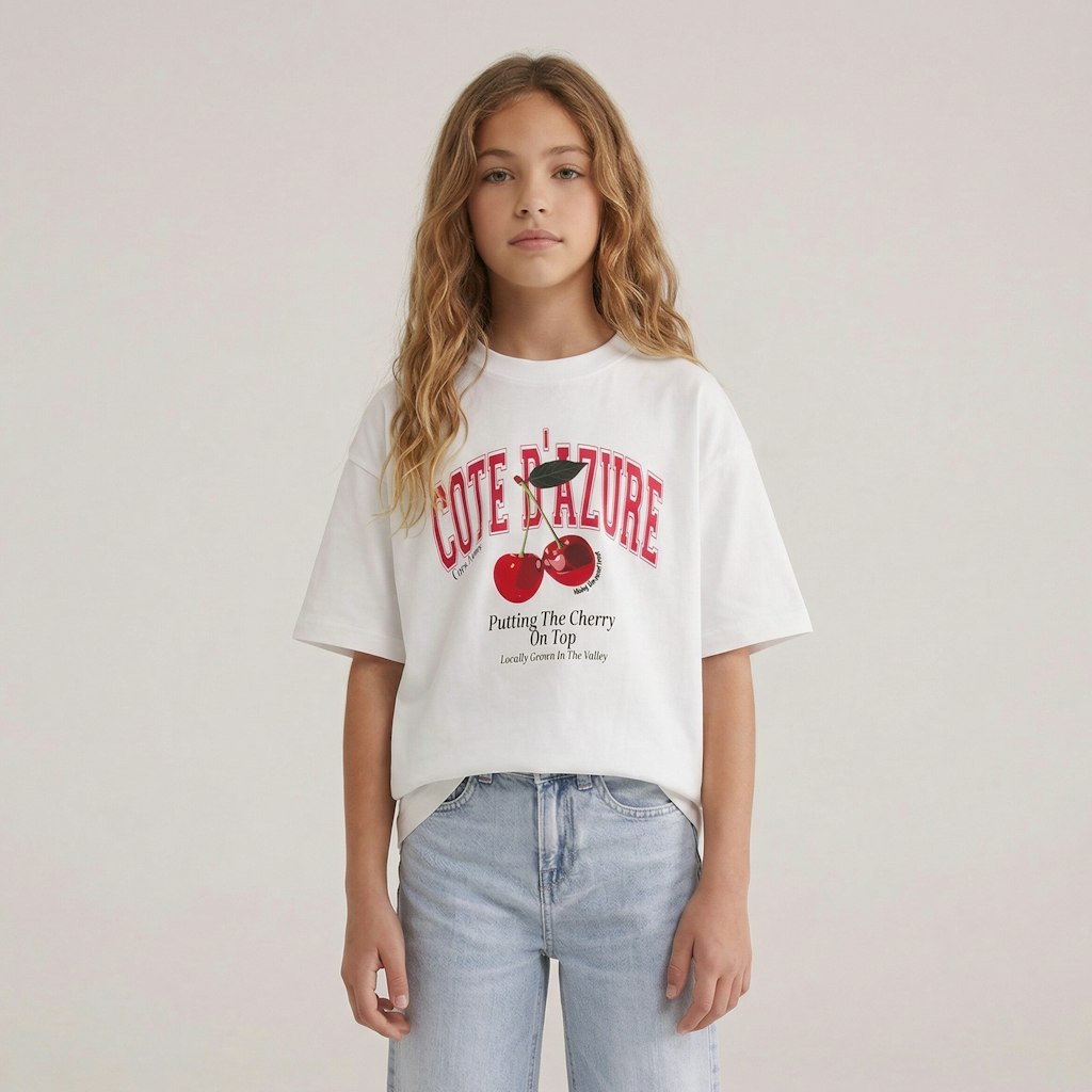 Kids Indra Ts White - Wit Dessin