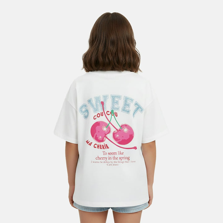 Kids Briselle Ts White - Wit Dessin