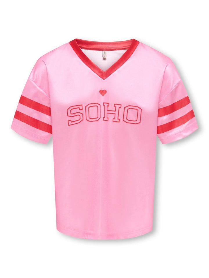 Koglulu S/s V-neck Sporty Top Cs Jrs - Roze