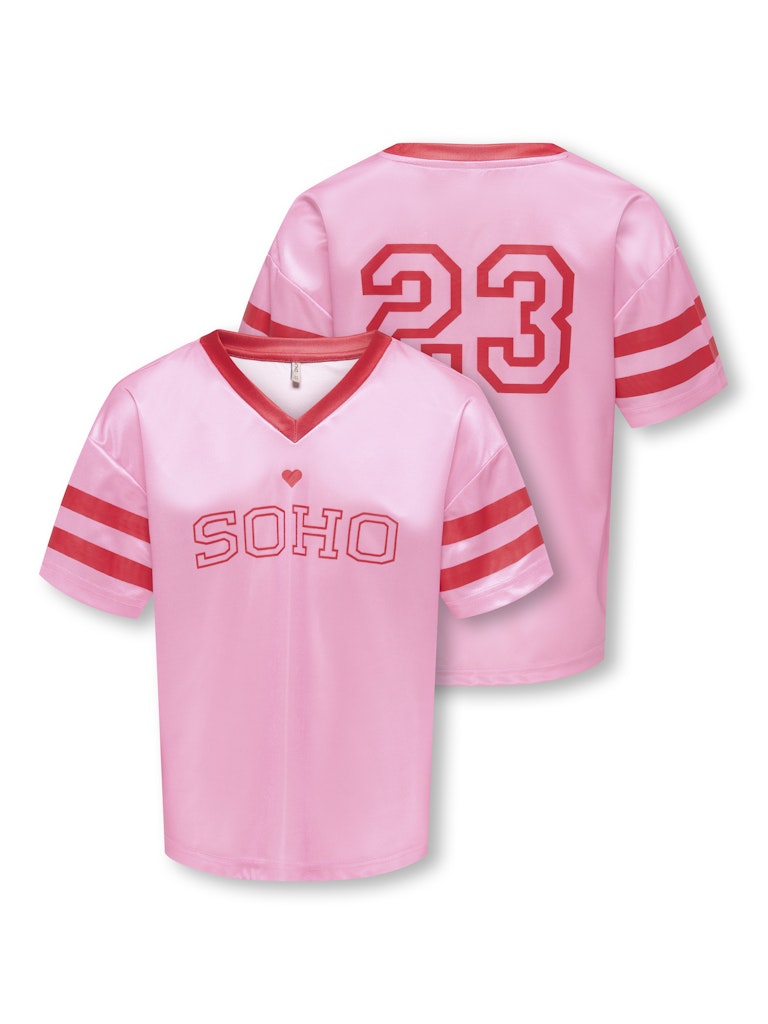 Koglulu S/s V-neck Sporty Top Cs Jrs - Roze