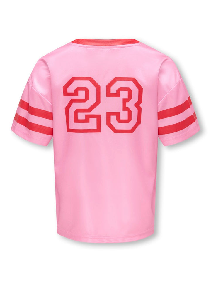 Koglulu S/s V-neck Sporty Top Cs Jrs - Roze