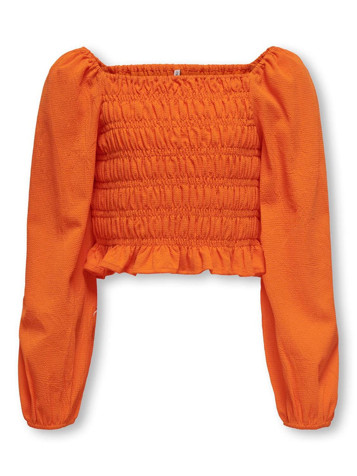 Koghelene Puff Sleeve Top Wvn - Oranje