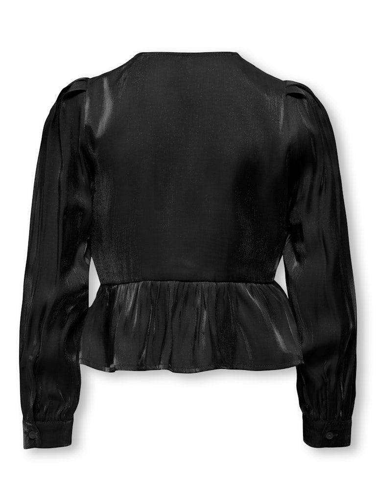 Kogvictoria L/s Bow Shirt Wvn - Zwart