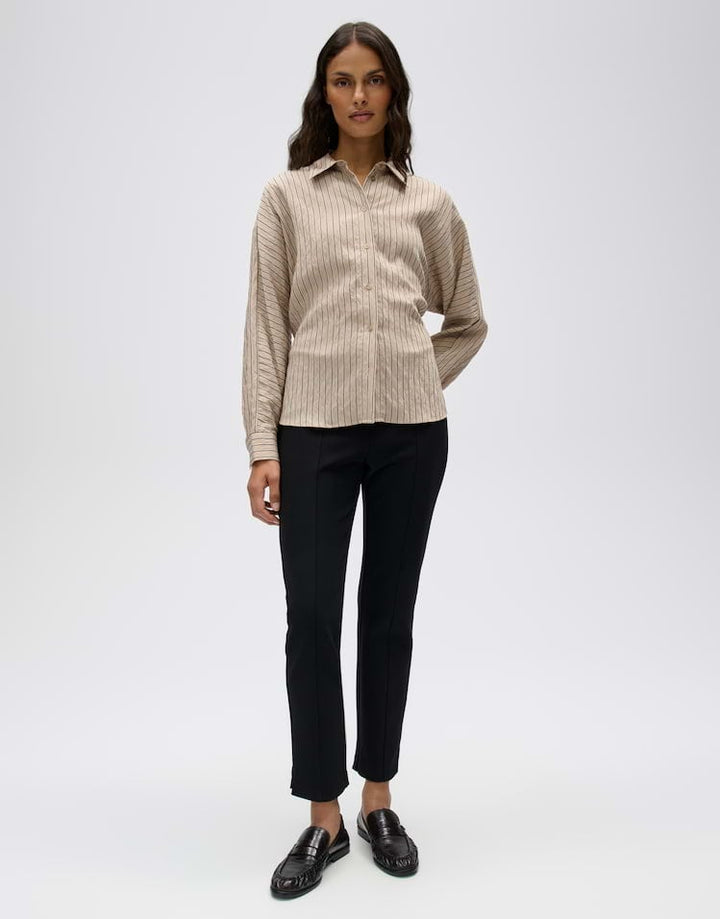 Opus Foha 10620614478460 blouse l/m dames bruin dessin