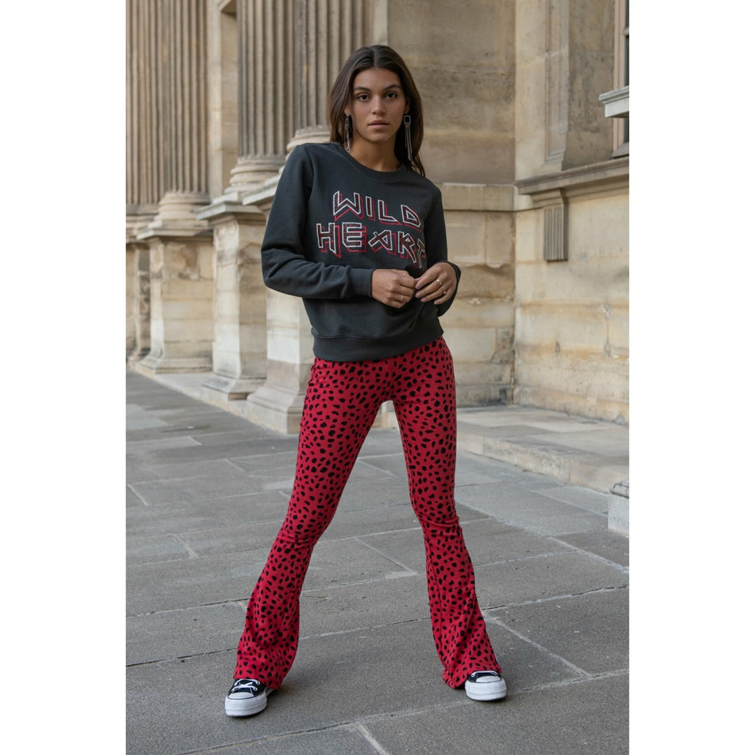 Colourful Rebel 9133 Mevy – lange broek dames - Rood Dessin
