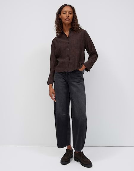 Opus Fargyle 10622514503465 blouse l/m dames bruin dessin