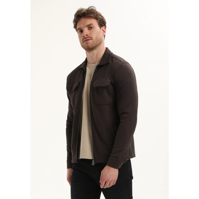 Gabbiano men 425746 vest sweat bruin dessin – heren