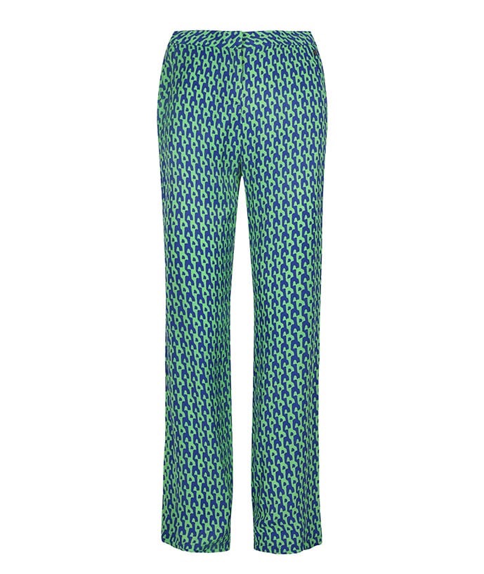 Elvira Casuals E1 24-043 lange broek dames groen dessin