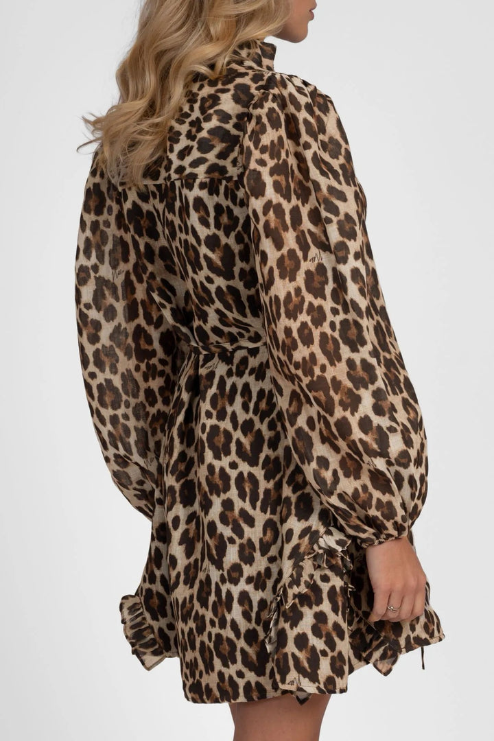 Nikkie N 5-218 2604 jurk kort dames – bruin dessin