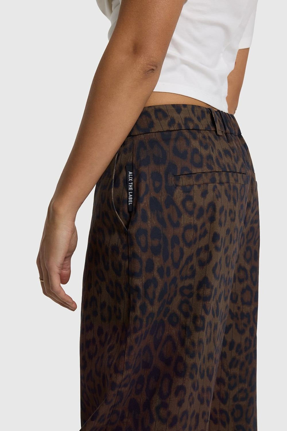 Alix the label 2609133869 lange broek dames bruin dessin