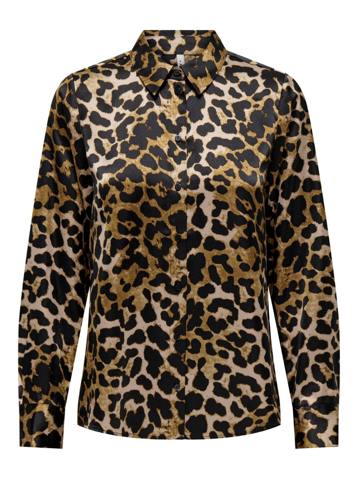 Only 15332163 Elma top l/m dames bruin dessin