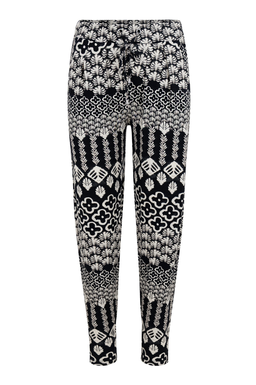 Elvira Casuals e2 25-063 lange broek dames zwart dessin