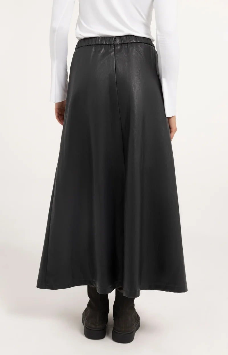 YAYA Women 01-409085-610 rok maxi (imitatie) leer zwart