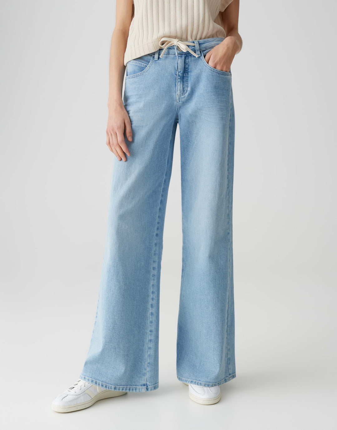 Opus Miva Palazzo jeans loose fit dames – blue denim - L32