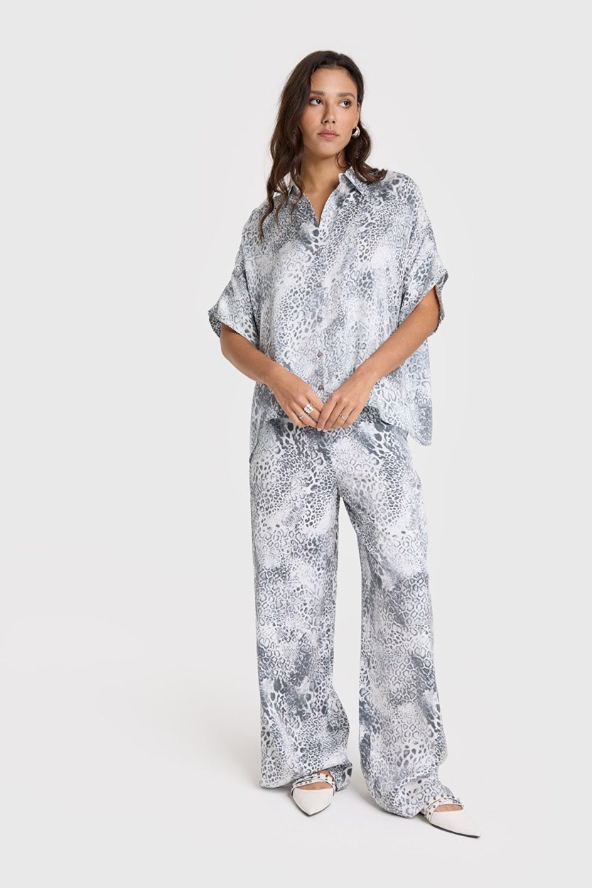 Alix the label lange broek dames grijs dessin