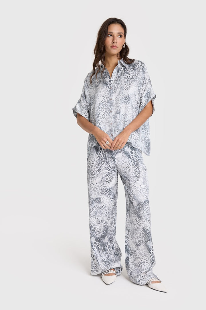 Alix the label lange broek dames grijs dessin