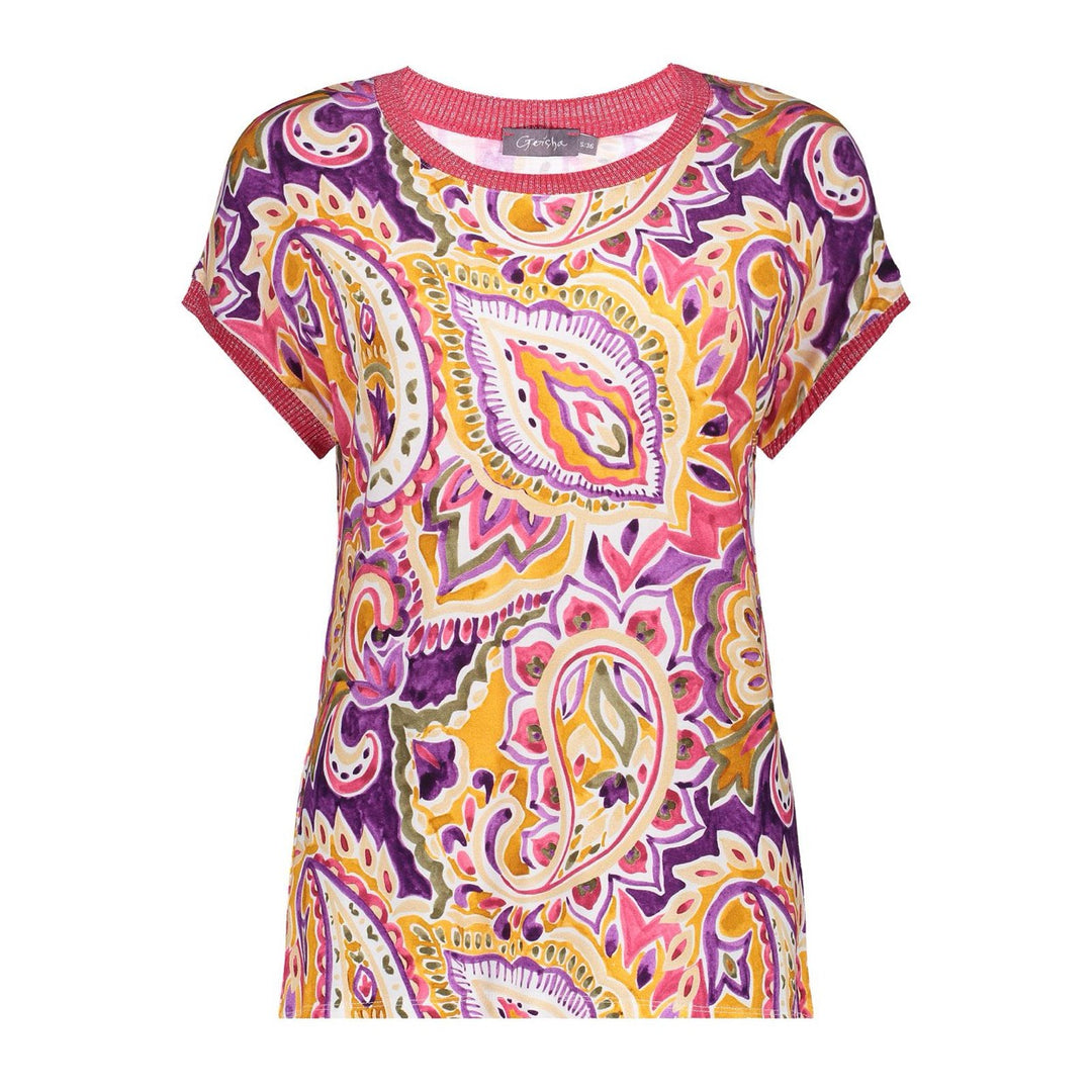 Geisha SARAH top paars dessin – dames
