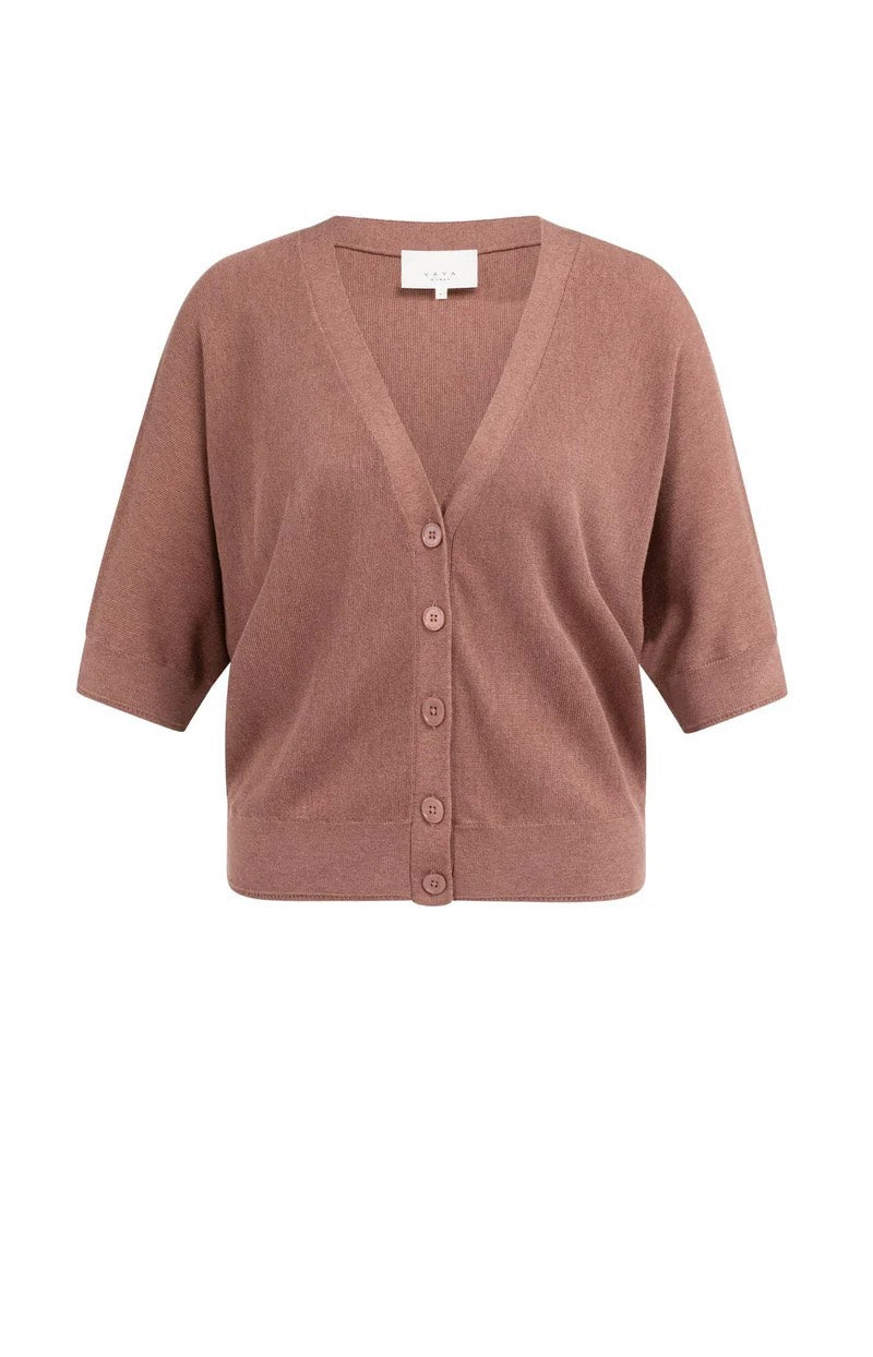 YAYA Women gebreid vest mauve – dames
