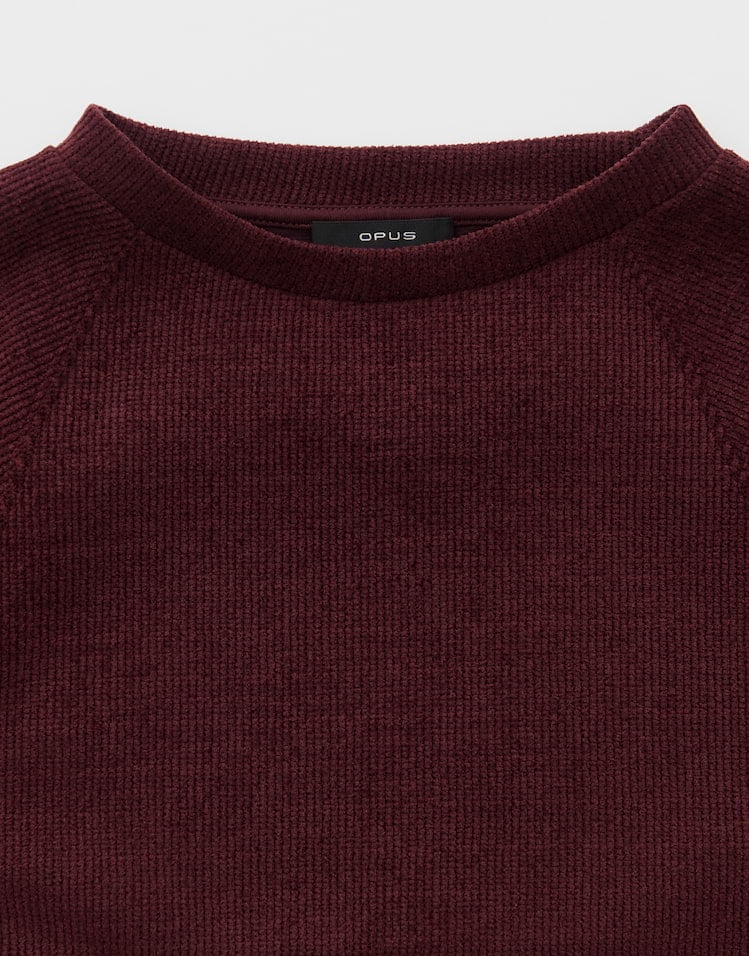 Opus Salinie 10619914471460 t-shirt k/m dames wijnrood - Bordeaux