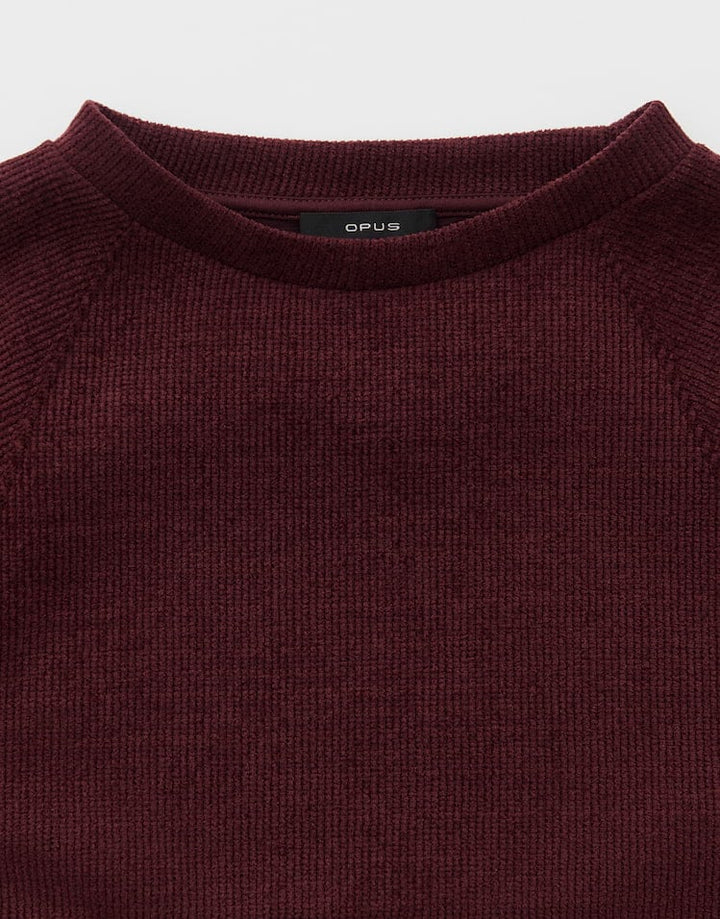 Opus Salinie 10619914471460 t-shirt k/m dames wijnrood - Bordeaux