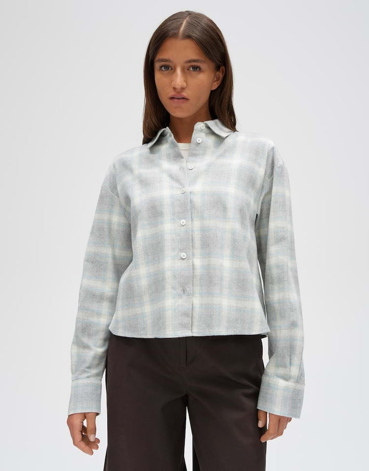 Opus Flakaro 10620314477460 blouse l/m dames grijs dessin
