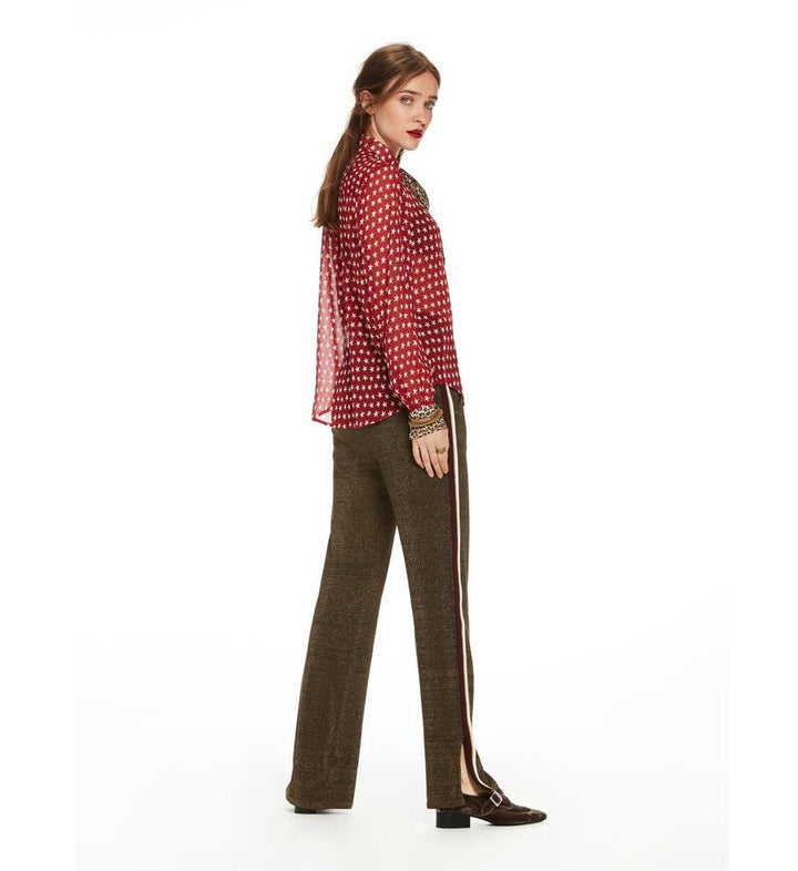 Refined department blouse l/m dames - rood dessin