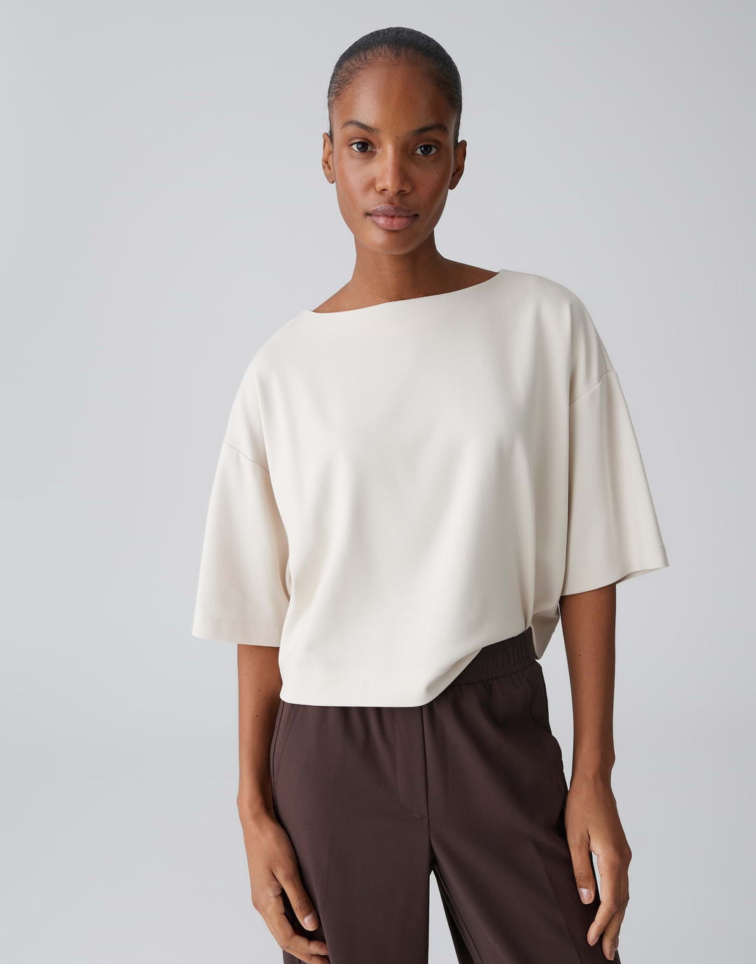 Opus Syros t-shirt k/m dames beige