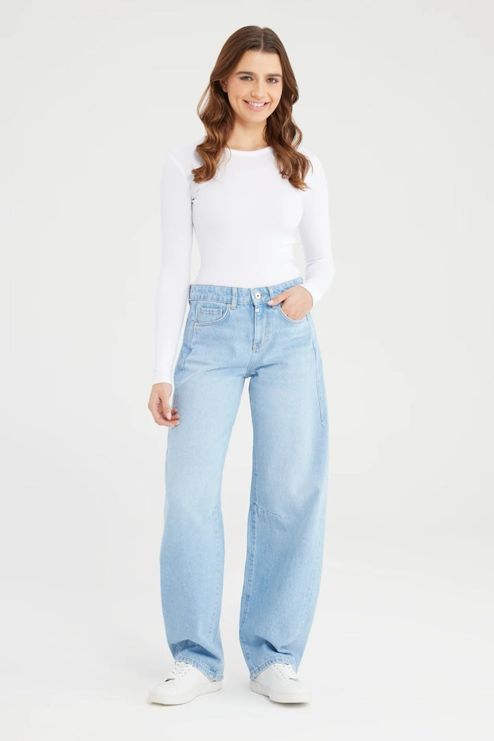 COJ Clara jeans loose fit dames – blue denim - L32