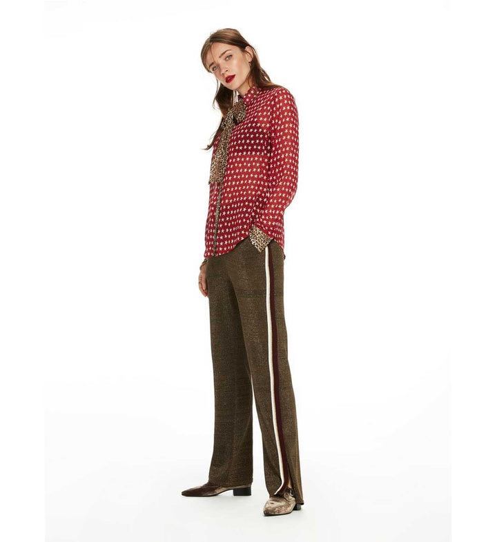 Refined department blouse l/m dames - rood dessin
