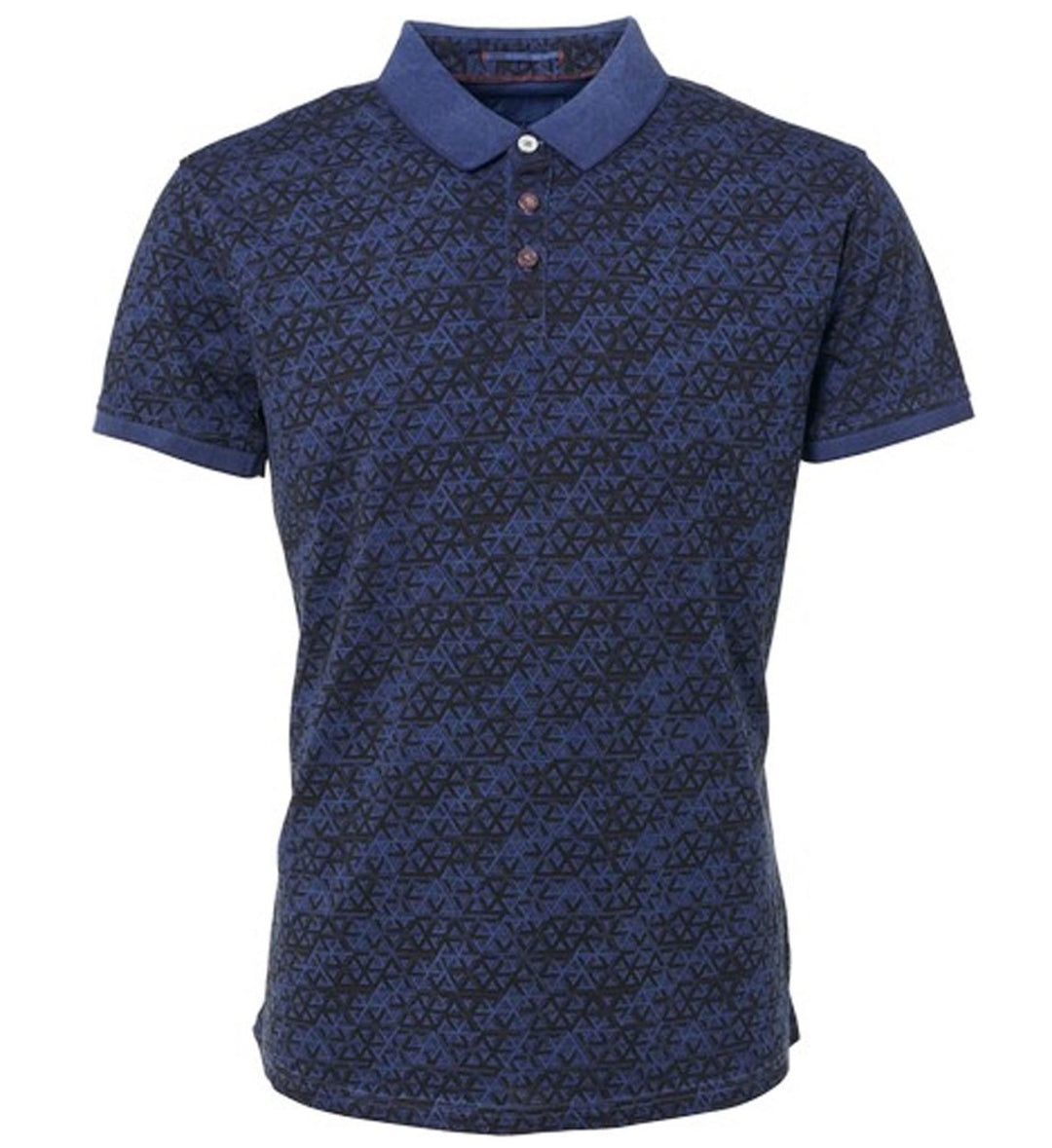 Jack & Jones Blublake polo k/m heren – blauw dessin