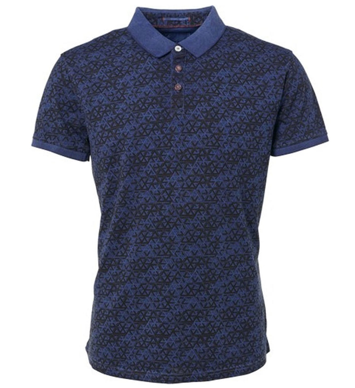Jack & Jones Blublake polo k/m heren – blauw dessin