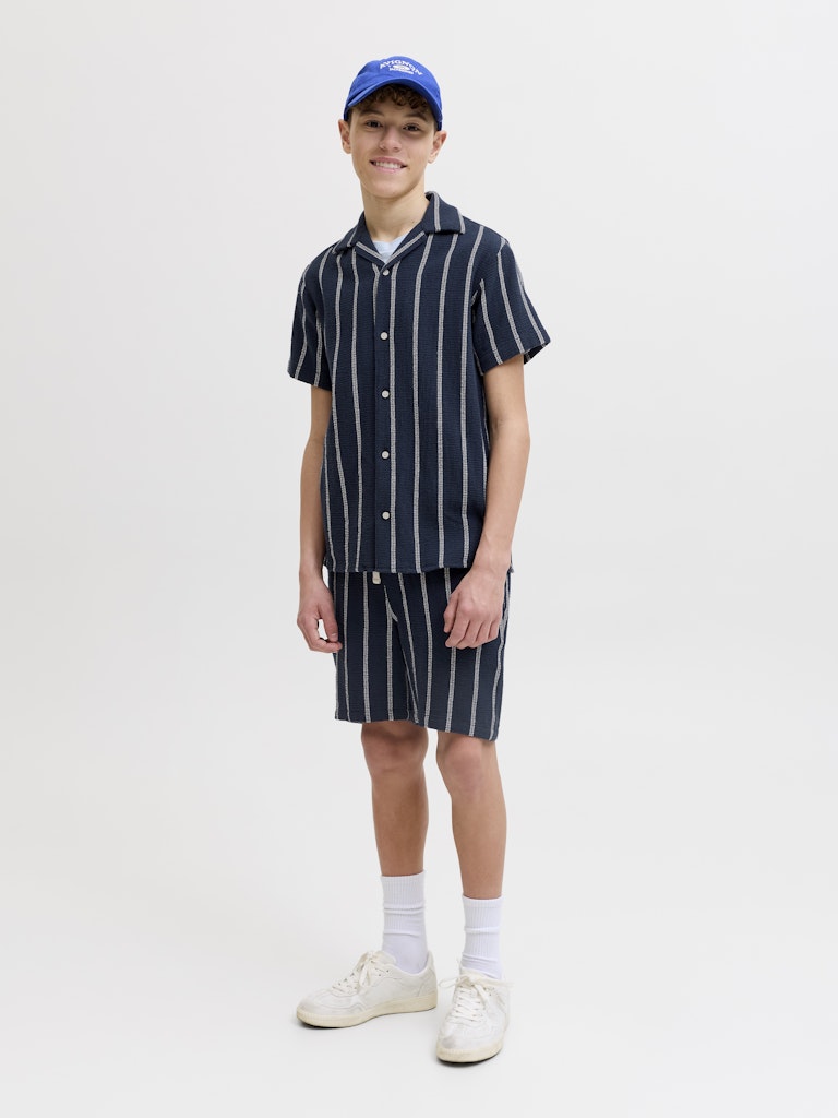 Jpstjaiden Coba Stripe Jog Short M Jnr - Blauw Dessin