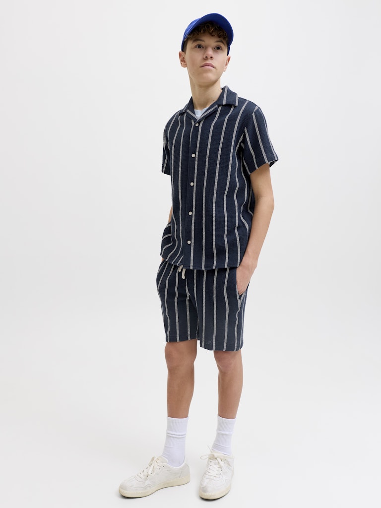 Jpstjaiden Coba Stripe Jog Short M Jnr - Blauw Dessin