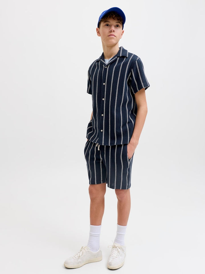 Jpstjaiden Coba Stripe Jog Short M Jnr - Blauw Dessin