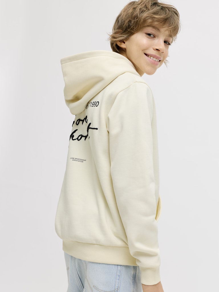 Jcodust Script Sweat Hood Sa26 Jnr - Ecru