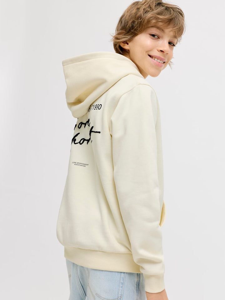 Jcodust Script Sweat Hood Sa26 Jnr - Ecru