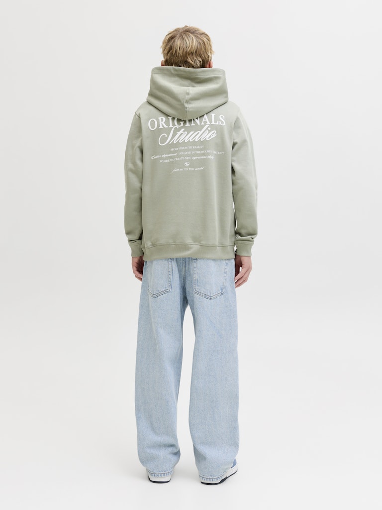 Jornorrebro Typo Back Sweat Hood Sn Jnr - Olijf