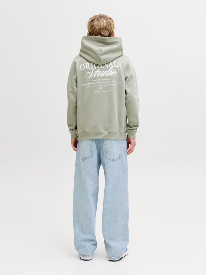 Jornorrebro Typo Back Sweat Hood Sn Jnr - Olijf