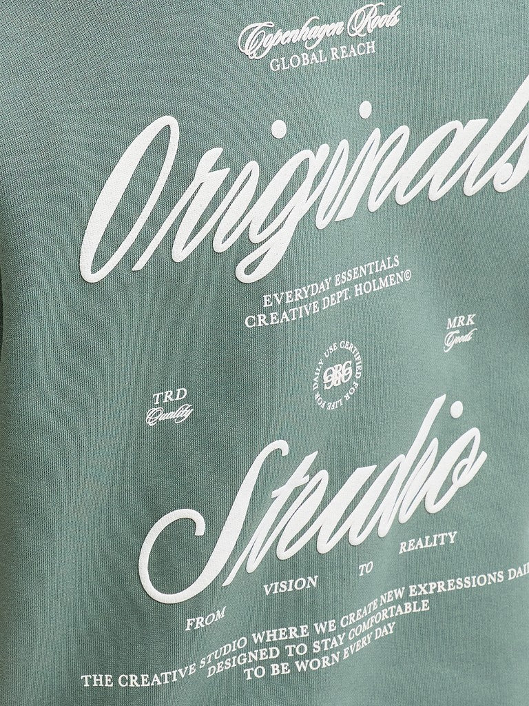 Jornorrebro Typo Back Sweat Cn Jnr - Olijf